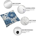 thumbnail image 4 of Acheng Blue and White Pillow Covers, Summer Dahlia Floral Outdoor Decorative Throw Pillows Farmhouse Modern Geometry Flower Cushion Case for Sofa Couch Bed Decor,Set of 2 White, 4 of 6