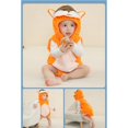 thumbnail image 5 of KAUOD Toddler Dinosaur Hoodie Rompers Plush Fleece Halloween Outfits 3 6 12 18 24 Months Baby Sleeveless Zip up Jumpsuits, 5 of 6