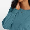 thumbnail image 6 of Women's Long Sleeve Pleated Crew Neck Blouse - 82% Polyester Business Casual Top, 2024 Trendy - S-XXL Sizes, 6 of 7