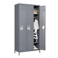 thumbnail image 2 of 3 Door 72"H Metal Lockers With Lock for Employees,Storage Locker Cabinet for Home Gym Office School Garage,Gray, 2 of 14
