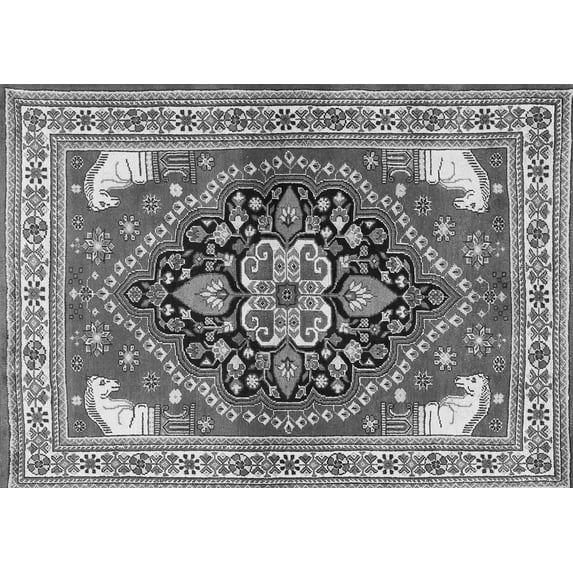 Ahgly Company Indoor Rectangle Persian Gray Traditional Area Rugs, 7' x 10'