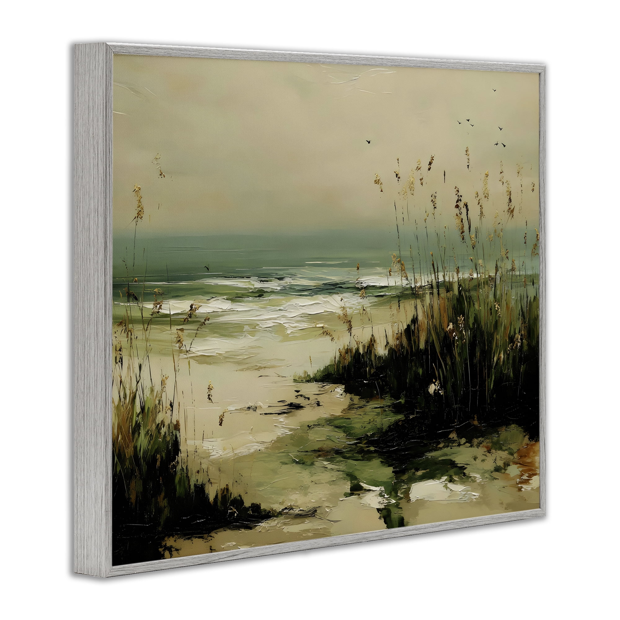 Stupell Industries Sea Oats on the Beach Gray Framed Giclee Art, design by Franklyn Gregory