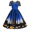 thumbnail image 1 of Womens Halloween Lace Sleeve Swing Dress, 1 of 5
