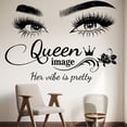 thumbnail image 4 of Farcauo Eyelash Wall Decals Stickers for Bedroom Queen Eye Quotes Wall Décor Wall Murals for Living Room Lash Room Decor Wall Decor Stickers Murals 3D DIY Wall Art Decorations Peel and Stick, 4 of 6