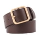 thumbnail image 1 of EeaseMX Cinturón de cuero para mujer, totalmente ajustable, informal, con hebilla cuadrada (110 cm de largo, 3,3 cm de ancho, color café y dorado)., 1 of 7