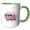 Green/White, variant on 3drose, the Word Usa and Fireworks. Memorial Day Patriotic Gift for Everyone, 11oz Two-tone Blue Mug