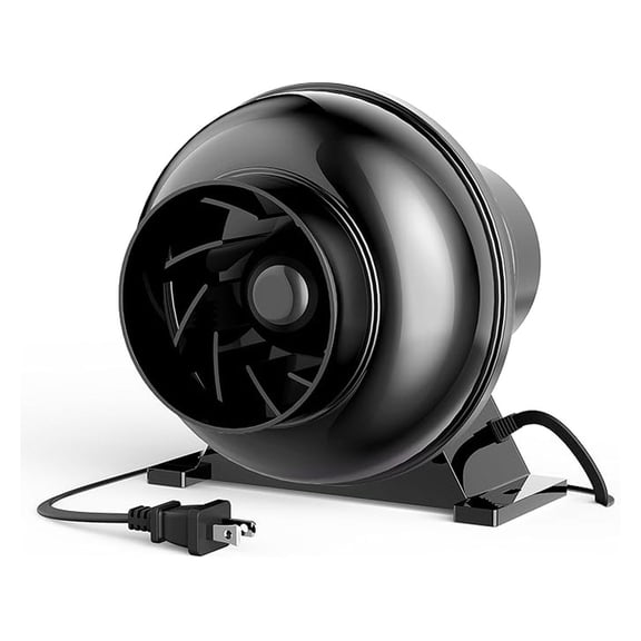 4 Inch Inline Duct Fan, 195 CFM Ventilation Fan, Exhaust HVAC Vent Blower for , Grow Tents, Black
