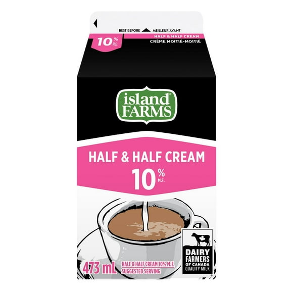 Crème moitié-moitié 10 % Island Farms par Natrel 473 mL