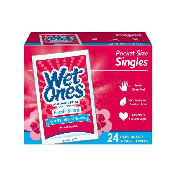 Wet Ones Antibacterial Hand Wipes 4-Pack, 96 Count photo 1