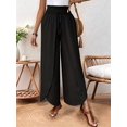 thumbnail image 5 of Womens High Side Split Wide Leg Long Pants Black S, 5 of 8