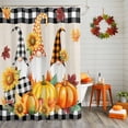 thumbnail image 2 of Shower Curtain 48"W x 72"L Fall Thanksgiving Gnome Pumpkin Linen Fabric Shower Curtains Set with Hooks Water Repellent Bathroom Curtains Machine Washable Bathroom Accessories, 2 of 6