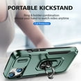 thumbnail image 5 of for iPhone 14 Plus Hard Case, with Camera Cover & Kickstand Holder, Built-in 360°Rotate Ring Stand Anti-scratch Drop Protection Magnetic Phone Case for Apple iPhone 14 Plus - Green, 5 of 8