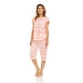 thumbnail image 2 of Lati Fashion Women Capri and Short Sleeve Top 2-Piece Female Pajamas Set Peach M, 2 of 4