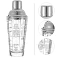 thumbnail image 2 of MasteelfCA 1pc 400ml Scale Pattern Glass Cocktail Shaker Wine Mixer Bottle (Transparent), 2 of 7