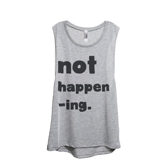 Thread Tank Not Happening Women's Sleeveless Muscle Tank Top Sport Grey Small