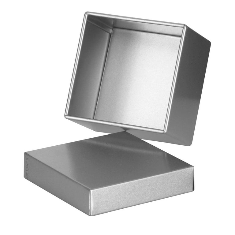 Large Silver Steel Metal Signature Gift Boxes for Storage, Decoration, and Presentation (3 Pack)