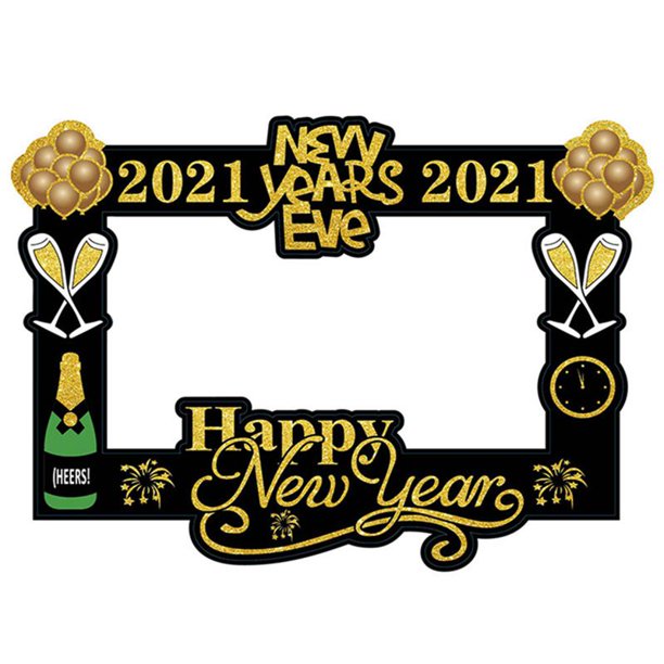 Shiyao 21 New Year Photo Booth Frame Happy New Year Paper Selfie Frame New Year Eve Party Decorations For Holiday Christmas Party Walmart Com Walmart Com