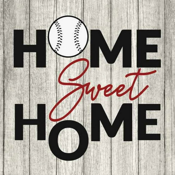 Home Sweet Home Baseball Rustic Farmhouse Style White Wood Sign Wall Décor Gift 8 x 8 Wood Sign B3-08080001043