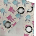 thumbnail image 3 of Ambesonne Kawaii Grommet Curtain Single Panel, Fun Cartoon Hearts, 50"x60", Pale Blue Pink Beige, 3 of 5