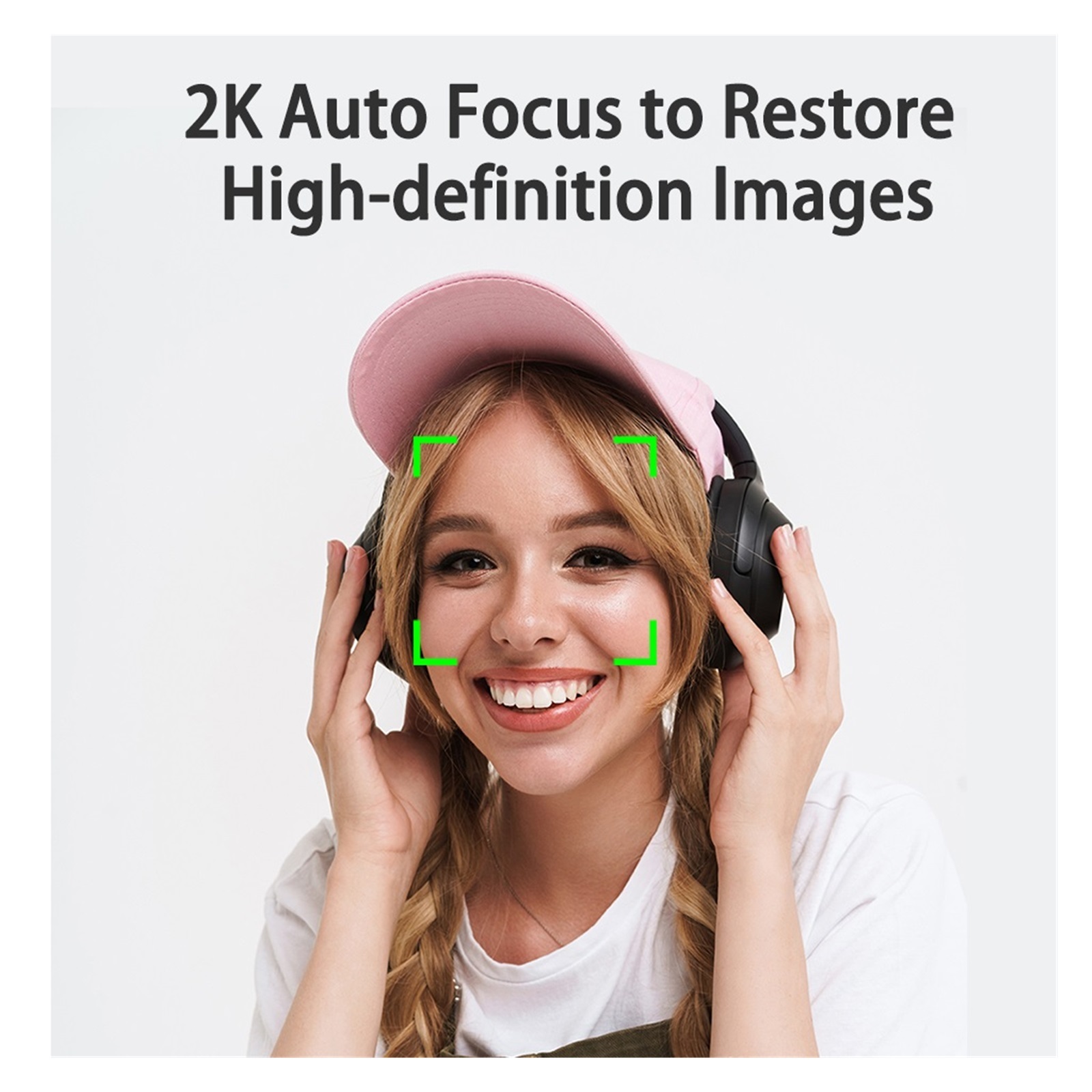 Webcam 1080P 60FPS 2K HDR Autofocus Web Camera With Dual Mics Cover Slide For Live Streaming Include Tripod ,HD Video