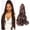 Dark Brown, variant on Aorsher 8 Packs 22 Inch French Curly Braids Hair Pre Stretched Dark Brown Bouncy Braiding Hair Loose Wavy Crochet Braids Hair Synthetic Hair Extensions for Boho Box Braids