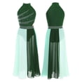 thumbnail image 3 of Rswnyirn Robe de Danse Lyrique pour Filles à Blocs de Couleur en Chiffon Fluide Justaucorps de Ballet Moderne Tenue de Danse Verte 16, 3 of 6