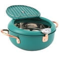 thumbnail image 3 of ACOUTO Tempura Deep Frying Pot With Thermometer And Oil Drip Rack Japanese Stainless Steel Fryer Pan For Induction Cooker, For Frying Chicken French Fries Frying Fish And Shrimp (deep Green), 3 of 8