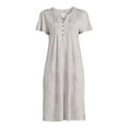 thumbnail image 6 of Aria Women's Brushed Sweater Knit Short Sleeve Split Neck Waltz Nightgown, Sizes up to 5X, 6 of 6