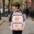 thumbnail image 6 of Psesaysky Cartoon Capybara & Axolotl Print with Heart Accents Casual Daypack with Lightweight, Large Capacity Padded Shoulder Straps 17 Inch Bookbag for Travel School, 6 of 10