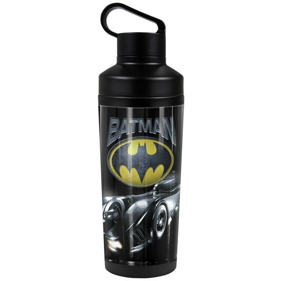 The Flash Official Batman Batmobile 18 oz Insulated Water Bottle, Leak Resistant, Vacuum Insulated Stainless Steel with 2-in-1 Loop Cap