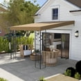 thumbnail image 3 of 10' x 10' Outdoor Pergola Canopy, Metal Patio Canopy with Drainage Holes for Backyard, Garden, Coffee, 3 of 10