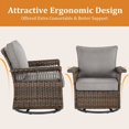 thumbnail image 5 of PARKWELL 4-Piece Outdoor Swivel Gliders with Ottoman Seat Foot Rest,360 Degree Swivel Rocker Chair Rattan Wicker Conversation Bistro Furniture Sets,Gray, 5 of 11