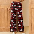 thumbnail image 2 of Axiiglly Pajama Pants for Women Plus Size Christmas Printed Elastic Waist Sleep Pants Casual Loose Long Straight Sleepwear with Pockets S-5XL, 2 of 7
