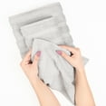 thumbnail image 5 of American Soft Linen Luxury Turkish Hand Towel Set, 100% Cotton 4 Piece Hand Face Towels for Bathroom and Kitchen, Silver Grey, 5 of 9