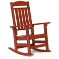 thumbnail image 3 of Patio Slat Rocking Chair, HDPE Plastic Weather Resistant Porch Rocker, Red, 3 of 8