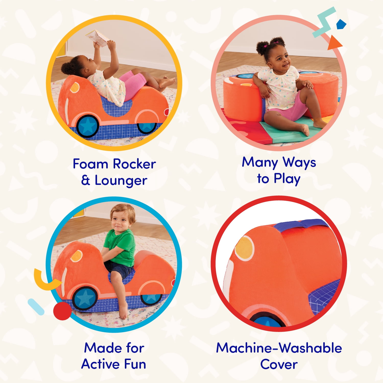 Battat Cozy Cruisers Scooter Foam Orange RideOn Toy with Washable Cover, Toddler and Preschool Toys (图4)