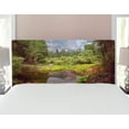 thumbnail image 1 of Yosemite Headboard, Small Spring Forest Distant Mountain Picture of Yosemite National Park Landscape Print, Upholstered Decorative Metal Bed Headboard with Memory Foam, Full Size, Green, by Ambesonne, 1 of 4