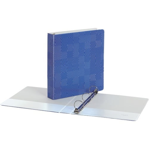 Oxford 1-1/2' Back-mounted Round Ring Binder 1 1/2' Binder Capacity - 350 Sheet Capacity - Round Ring Fastener(s) - 2 Internal Pocket(s) - Blue - 1 Each