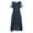 A-Blue146, variant on Women's Navy Lace Chiffon Midi Dress Short Sleeve V Neck High Low Ruffle Hem Dress Elegant Evening Party Bridesmaid Dress