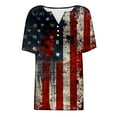 thumbnail image 5 of Red White and Blue Blouse 4th of July Shirts Patriotic Shirts Fourth of July Shirts Womens Independence Day Printed Button Up Short Sleeve V-Neck Top/Shirt, 5 of 5