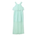 thumbnail image 6 of iEFiEL Kids Girls Chiffon Maxi Jumpsuit Rhinestone Wide Leg Outfit Set,Sizes 4-14 Mint_Green 10, 6 of 7