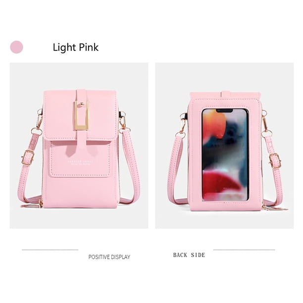 Yhmxh Organizadores y almacenamiento Bolsos para teléfono con pantalla táctil para mujer, minibolsos cruzados de cuero para teléfono móvil, cartera de hombro con ranuras para tarjetas de crédito