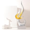 thumbnail image 4 of Adorno De Escultura Moderna, Diseño De Llama Abstracta, Adorno De Arte Dorado/Plateado, Decoración De Arco De Resina Para Sala De Estar, Hotel Y Oficina Speravity HA028031-02, 4 of 7