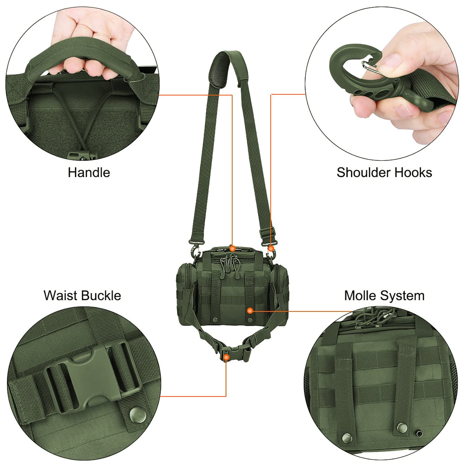 G4Free Sport Outdoor Waist Pack Sling Bag Hiking Fanny Pack Fishing Gear Crossbody Travel Bag