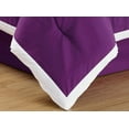 thumbnail image 3 of Legacy Decor 9 pc Pleated Microfiber Comforter Set, Purple and White Color, California King Size, 3 of 6