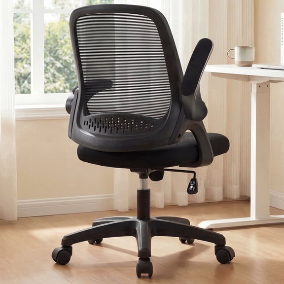 NEO CHAIR Office Desk Chair, Ergonomic Mesh with Flip-Up Armrests, Black