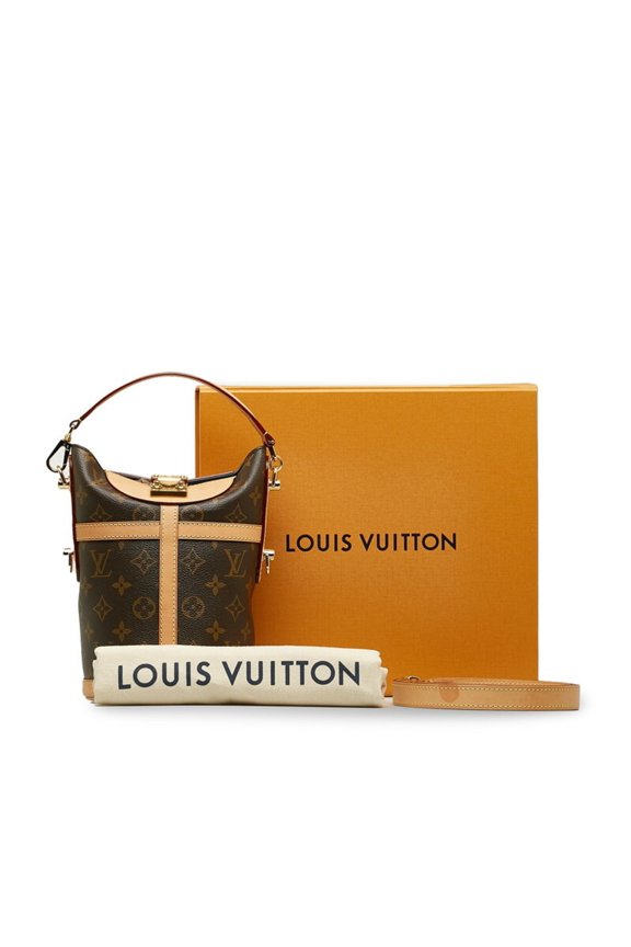 Pre-Owned Louis Vuitton Monogram Duffle Bag Handbag Shoulder M43587 Brown Leather Women's LOUIS...