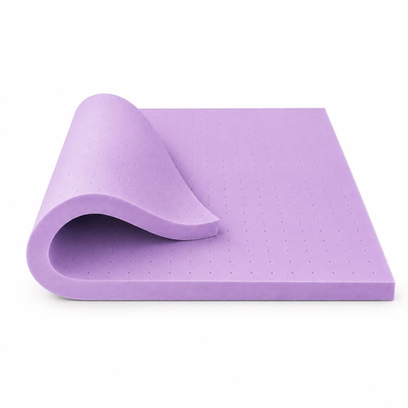 Alvantor 3 Inch Cooling Gel Memory Foam Mattress Topper Pressure Relief Pad, Ventilated Design Bed Topper, Purple