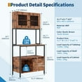thumbnail image 6 of 63" Kitchen Bakers Rack with Storage, Freestanding Utility Shelves Storage Shelf 5-Tier Industrial Microwave Stand with Charging Station, Cabinets & Open Shelves, Farmhouse Coffee Bar Cabinet, 6 of 7