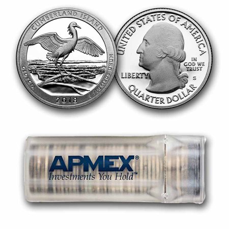 2018-S ATB Quarter Cumberland Seashore 40-Coin Roll Proof